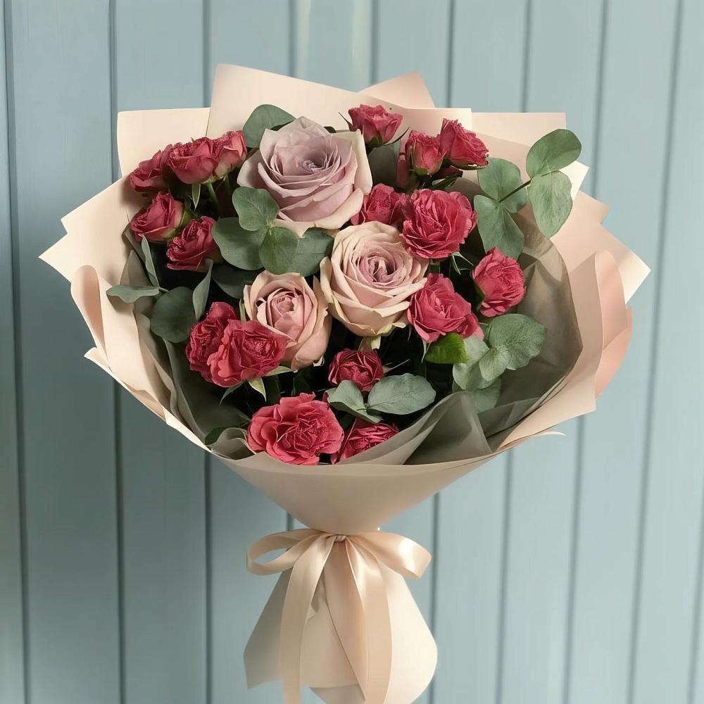 Букет цветов из: Гвоздики и Розы в Моздоке