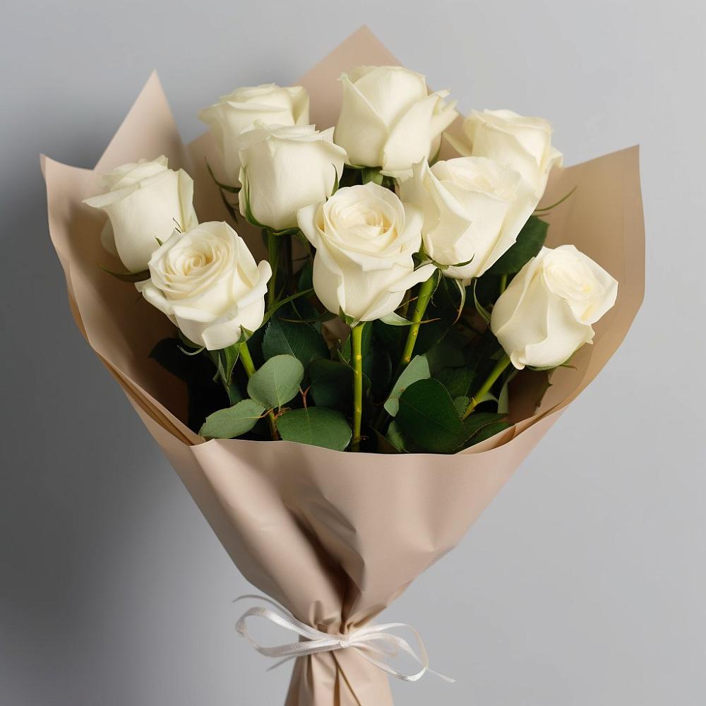 Букет 9 Белых роз Эдлесс Лав в Моздоке