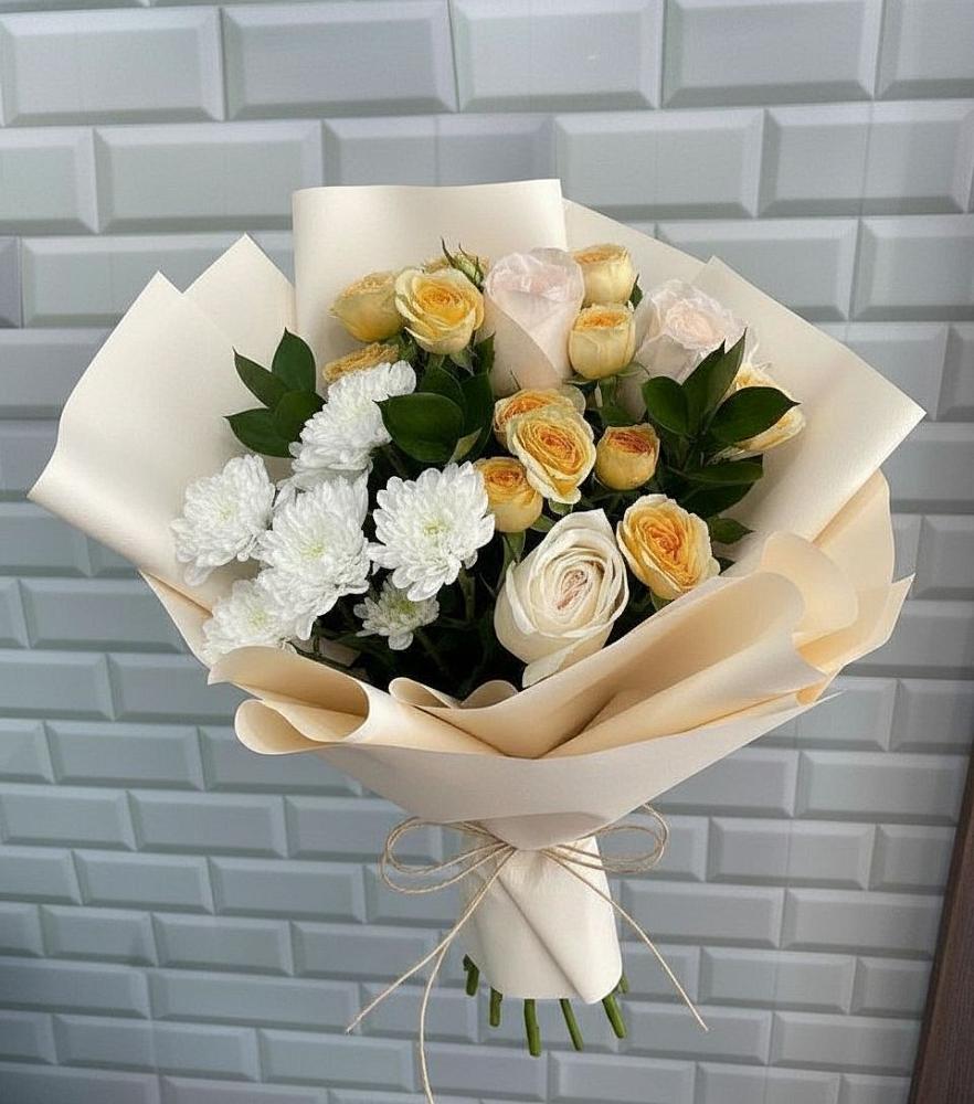 Букет цветов из: Розы и Хризантемы в Моздоке