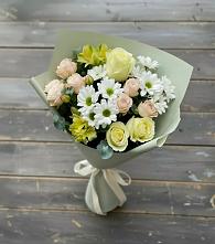 Букет цветов из:  Альстромерии, Розы и Хризантемы в Моздоке