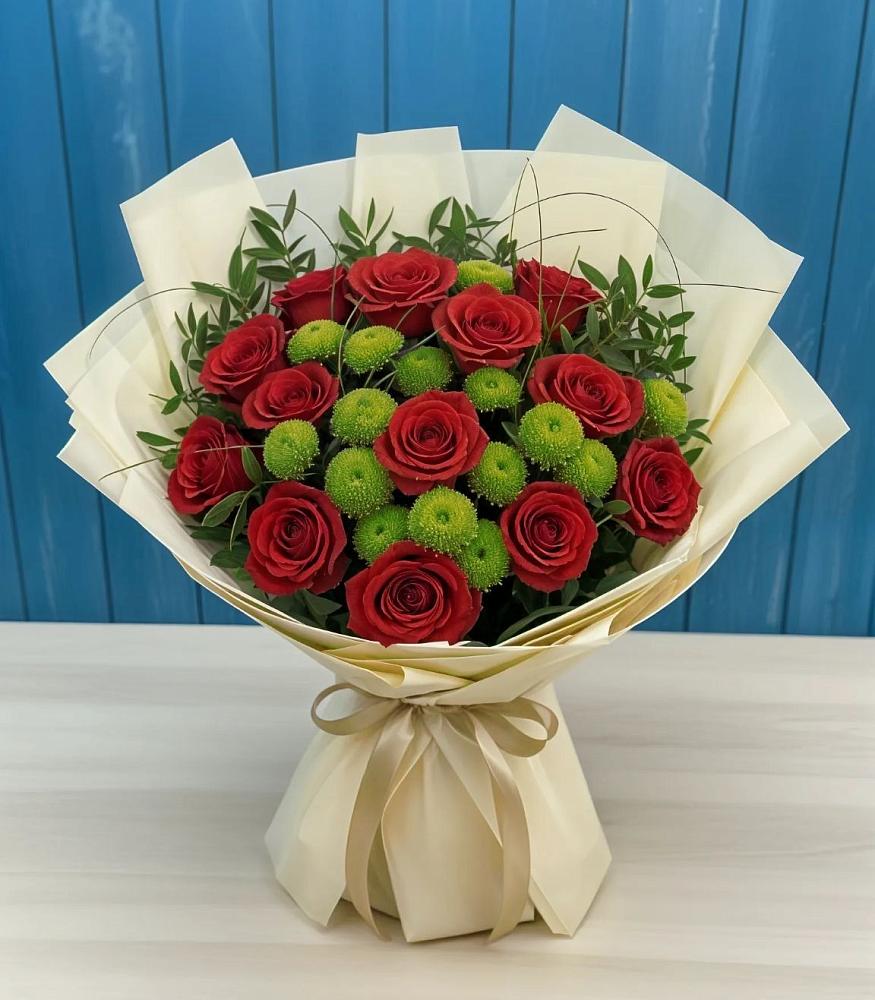 Букет цветов из: Розы и Хризантемы в Моздоке